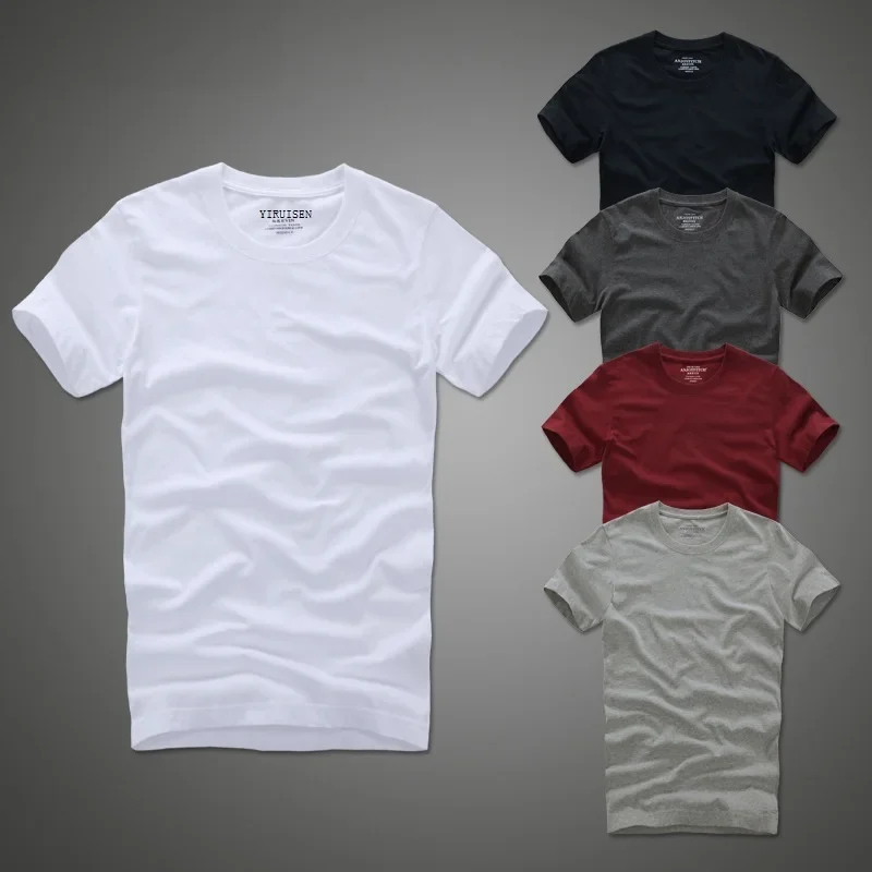 A2911 bavlna solid t-shirt men krátký rukáv camiseta Obrázek 2