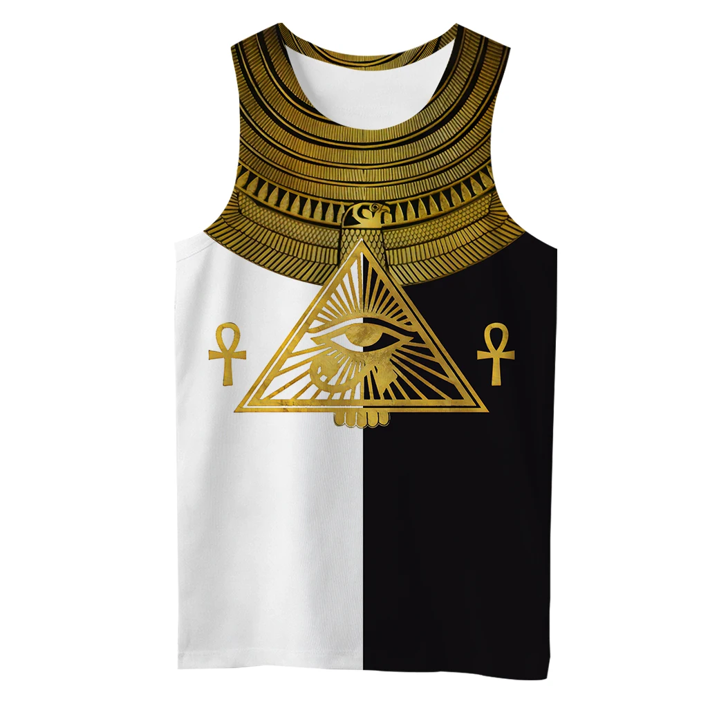 Anubis A Eye of Horus Vzor 3D Tištěné muži Módní vesta bez Rukávů T-shirt letní streetwear Cool Unisex tílko BX024 Obrázek 5