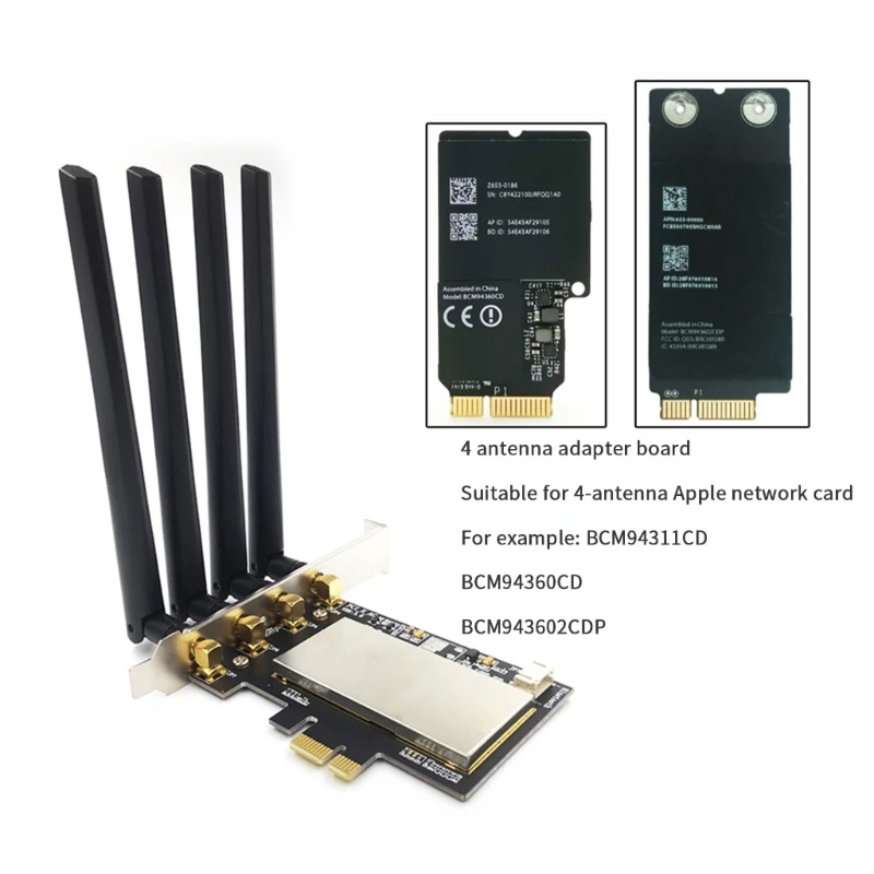 BCM94360CD BCM94360CS2 BCM943602CS WLAN Karta Bezdrátové Sítě WIFI CardAdapter PCIE 2.4+5G+BT Gigabit - WIan Converter Obrázek 3