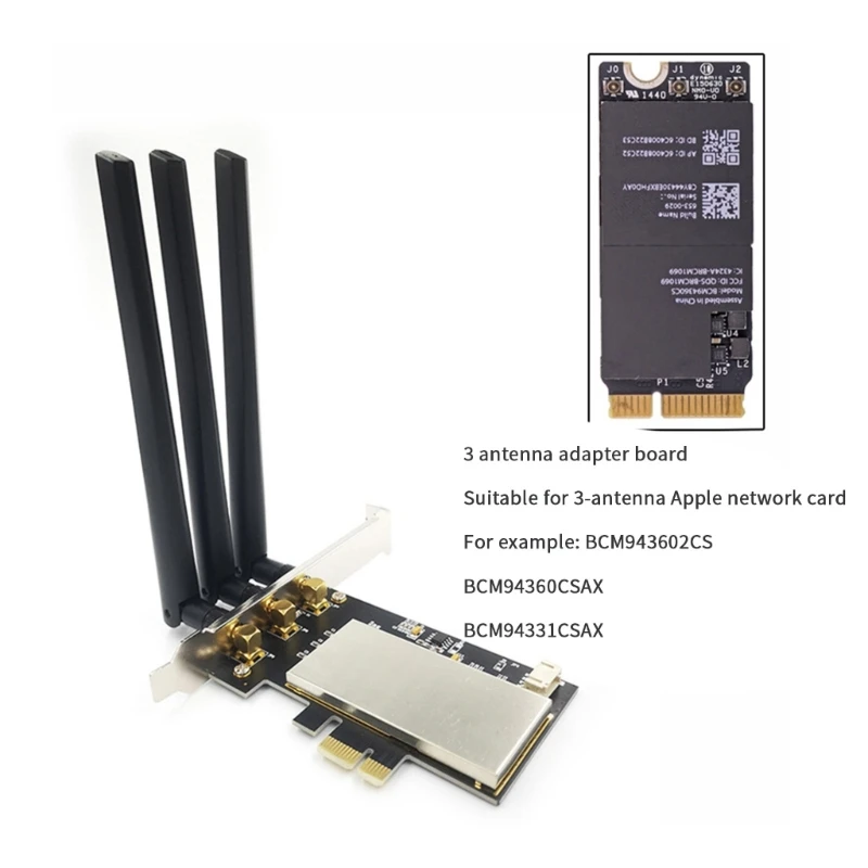 BCM94360CD BCM94360CS2 BCM943602CS WLAN Karta Bezdrátové Sítě WIFI CardAdapter PCIE 2.4+5G+BT Gigabit - WIan Converter Obrázek 4