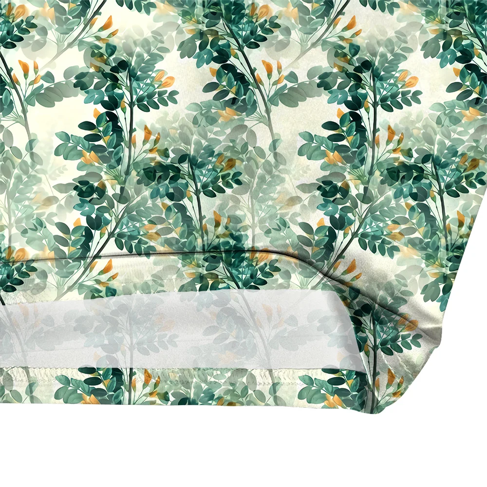CLOOCL Ženy T-shirt Zelená Rostlina Vzorek 3D Tištěné Odpaliště Tlačítko Zdobí Uprostřed Rukáv Tees Letní Módní Ženy Košile Obrázek 4