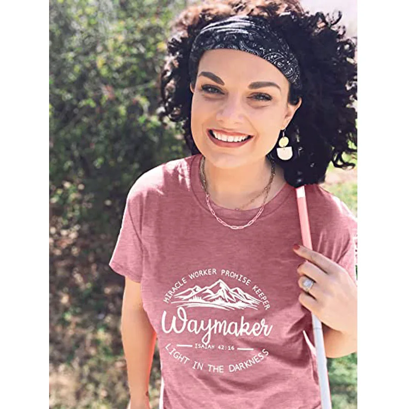 Christian Košile pro Ženy Waymaker zázraky Promise Keeper T-Shirt Křesťanské Dárek Tee Víru Bohu, Módní Grafický Oblečení Obrázek 4