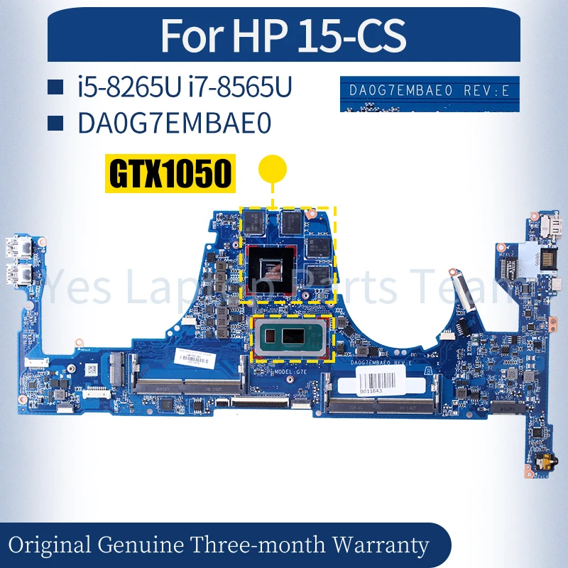 DA0G7EMBAE0 Pro HP 15-CS Notebooku základní Deska L34170-601 i5-8265U i7-8565U Notebook základní Deska Obrázek 0