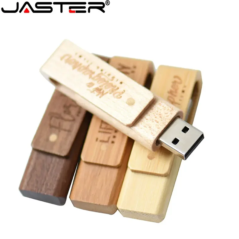 JASTER Dřevěné Otáčet USB 2.0 128 GB Javor U Disk 64GB Zdarma Vlastní LOGO Flash Disk 16G 32G Memory Stick Svatební Fotografie Dárky Obrázek 3