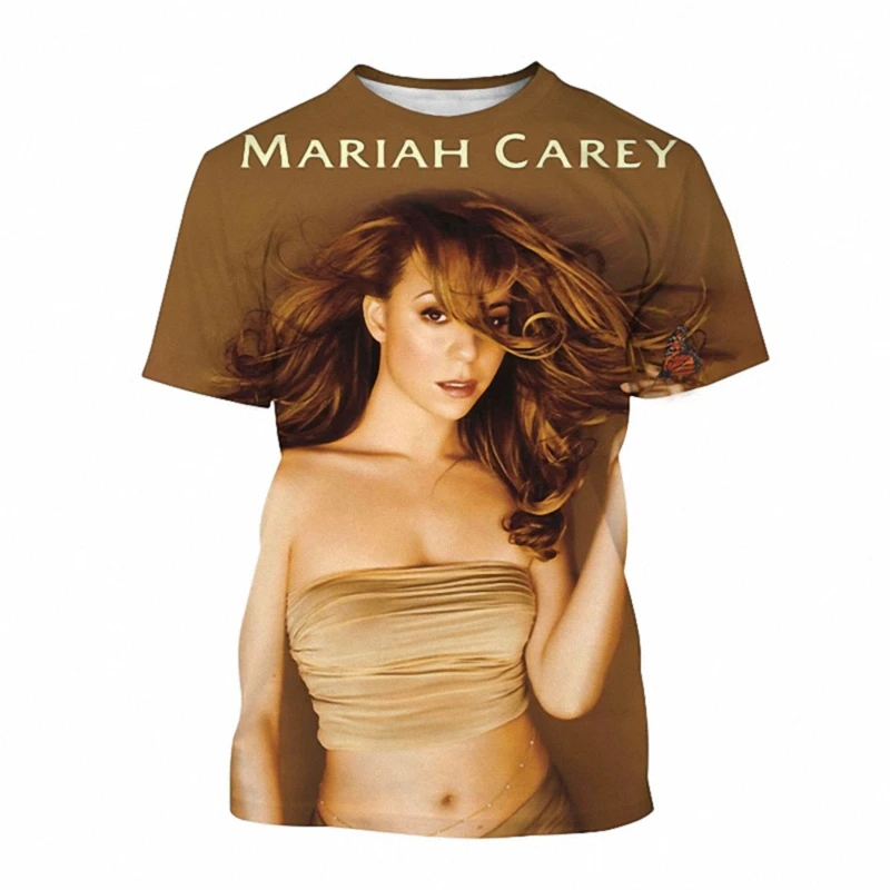Mariah Carey 3D Tištěné T Košile Muži Ženy Letní Módní Ležérní Krátký Rukáv Tričko Harajuku Streetwear Nadrozměrné T-shirt Obrázek 1