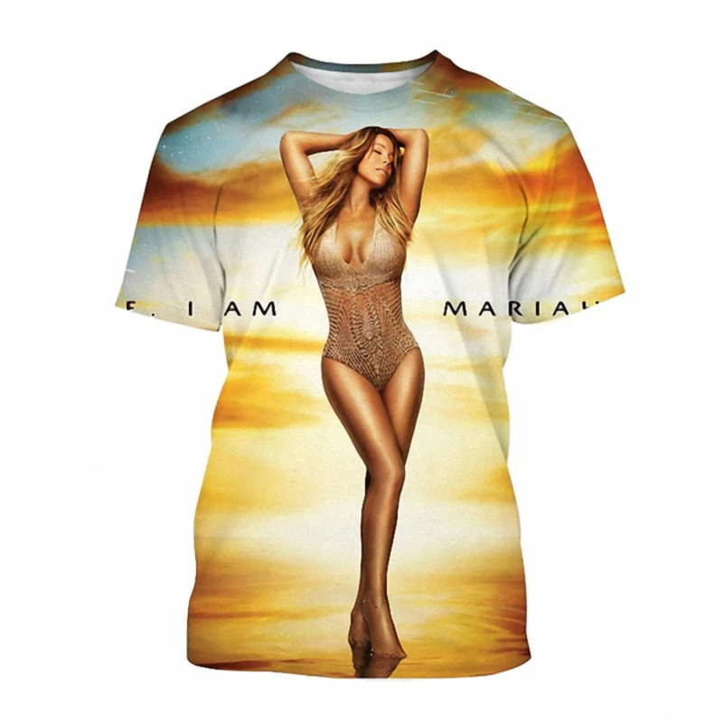 Mariah Carey 3D Tištěné T Košile Muži Ženy Letní Módní Ležérní Krátký Rukáv Tričko Harajuku Streetwear Nadrozměrné T-shirt Obrázek 3