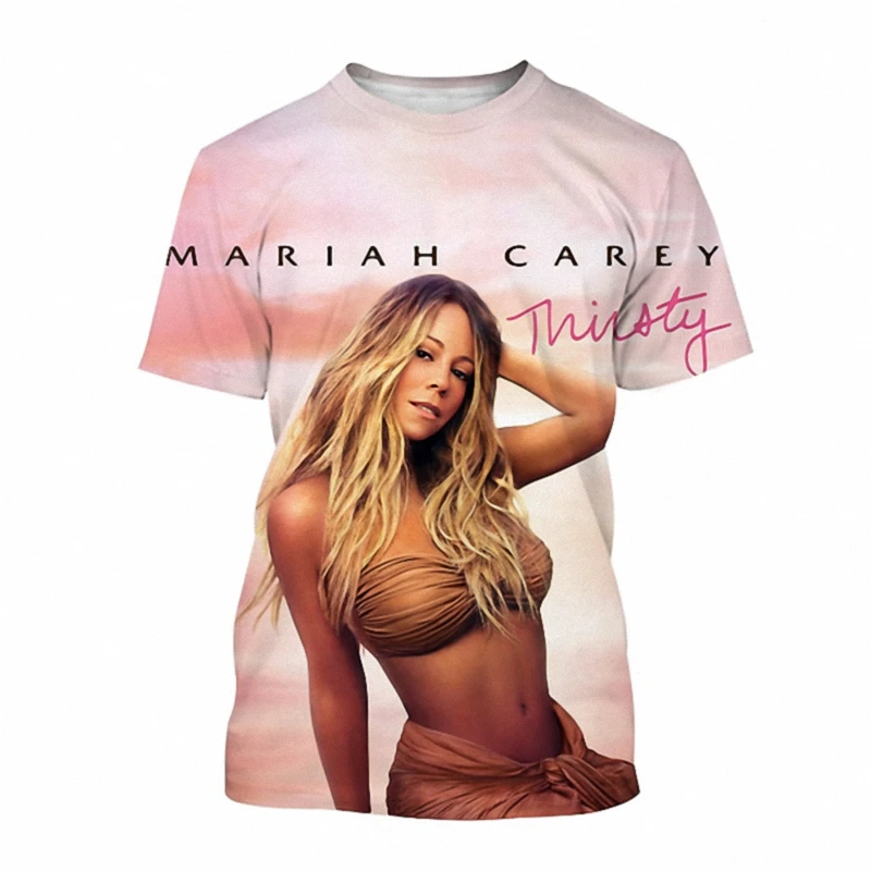 Mariah Carey 3D Tištěné T Košile Muži Ženy Letní Módní Ležérní Krátký Rukáv Tričko Harajuku Streetwear Nadrozměrné T-shirt Obrázek 4