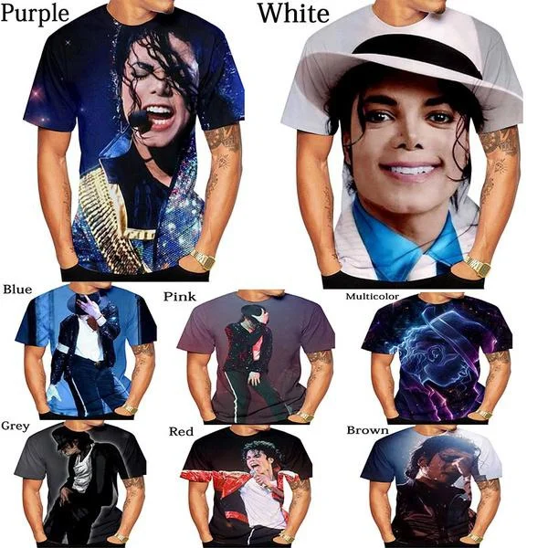 Nové Módní 3D Tištěné Michael Jackson Neformální T-Shirt Ženy/muži Ležérní Plus Velikost Top Tees Obrázek 0