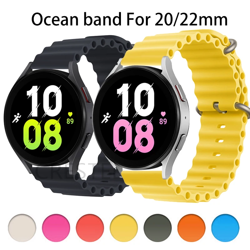 Ocean Band pro Samsung Galaxy hodinky 4/5/pro 44 mm 40 mm 45 mm Popruh Sport Silikonové 20mm/22mm Náramek galaxy 4 classic 42 mm 46 mm Obrázek 0