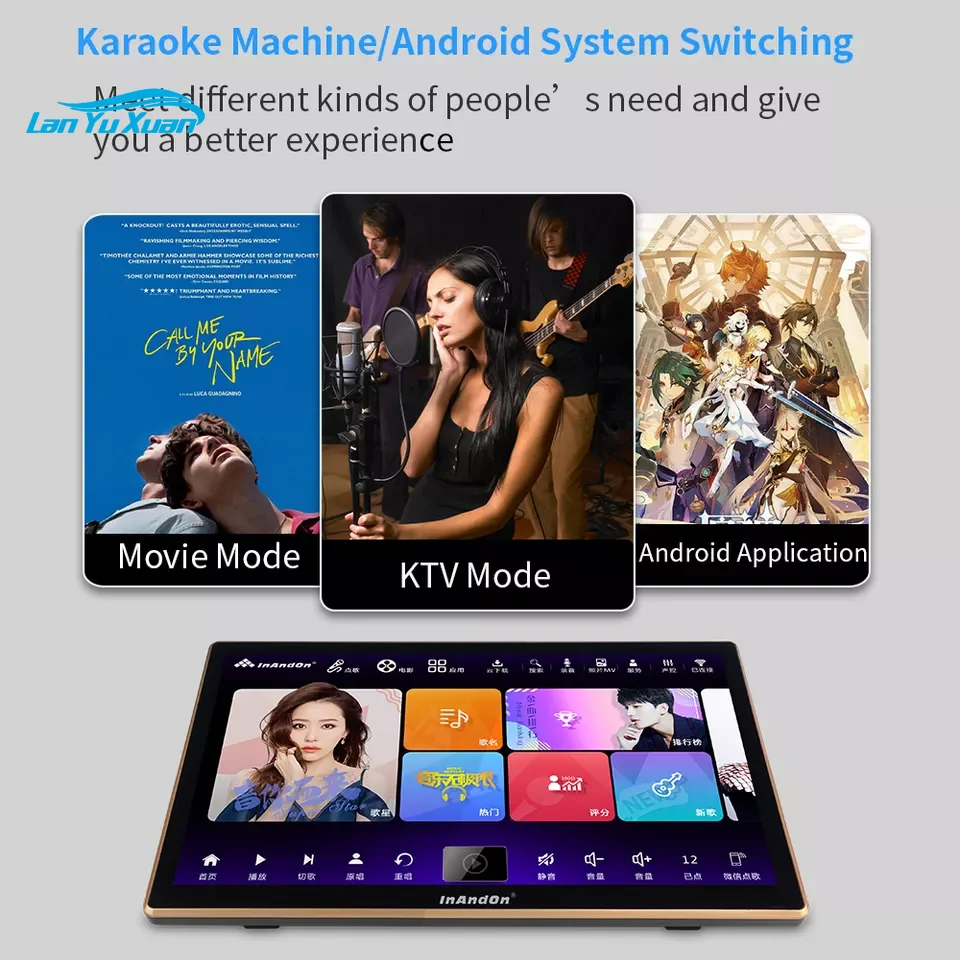 Profesionální Karaoke Systém InAndOn 2TB, Karaoke Přehrávač, Set Bezdrátový Mikrofon Systém domácího kina Přenosný Karaoke Stroj Obrázek 3