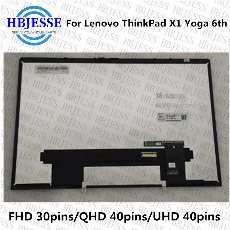 Původní Pro Lenovo ThinkPad X1 Yoga 6. Dotykový Displej EDP 30PIN X1 Yoga 6 GEN LCD Shromáždění 14 Palcový Displej Náhradní Obrázek 0