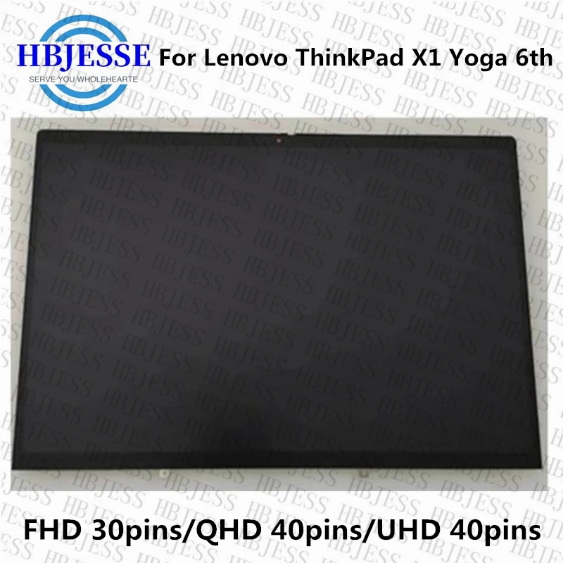 Původní Pro Lenovo ThinkPad X1 Yoga 6. Dotykový Displej EDP 30PIN X1 Yoga 6 GEN LCD Shromáždění 14 Palcový Displej Náhradní Obrázek 1