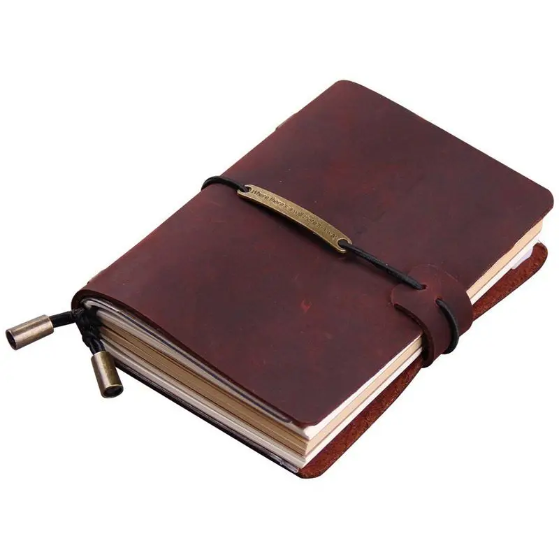 Ruční Cestovní Notebook, Kožené Cestovní Deník Notebook Pro Muže A Ženy, Ideální Pro Psaní, Dárky, Cestovatele, 5,2 X 4 V Obrázek 0