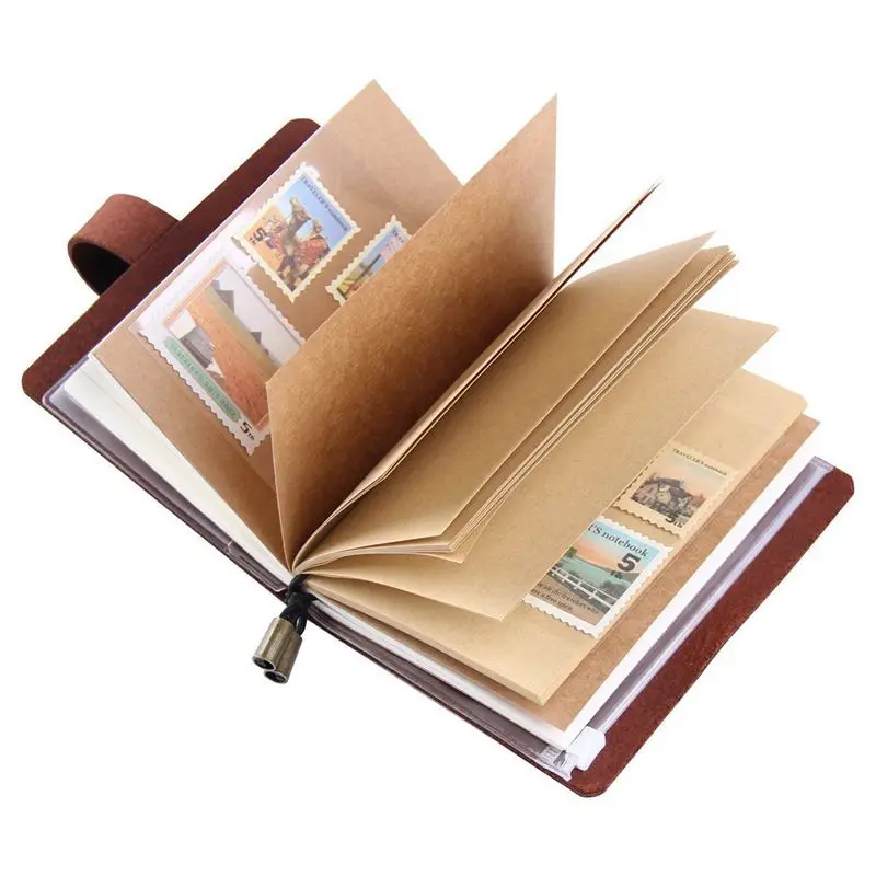 Ruční Cestovní Notebook, Kožené Cestovní Deník Notebook Pro Muže A Ženy, Ideální Pro Psaní, Dárky, Cestovatele, 5,2 X 4 V Obrázek 3