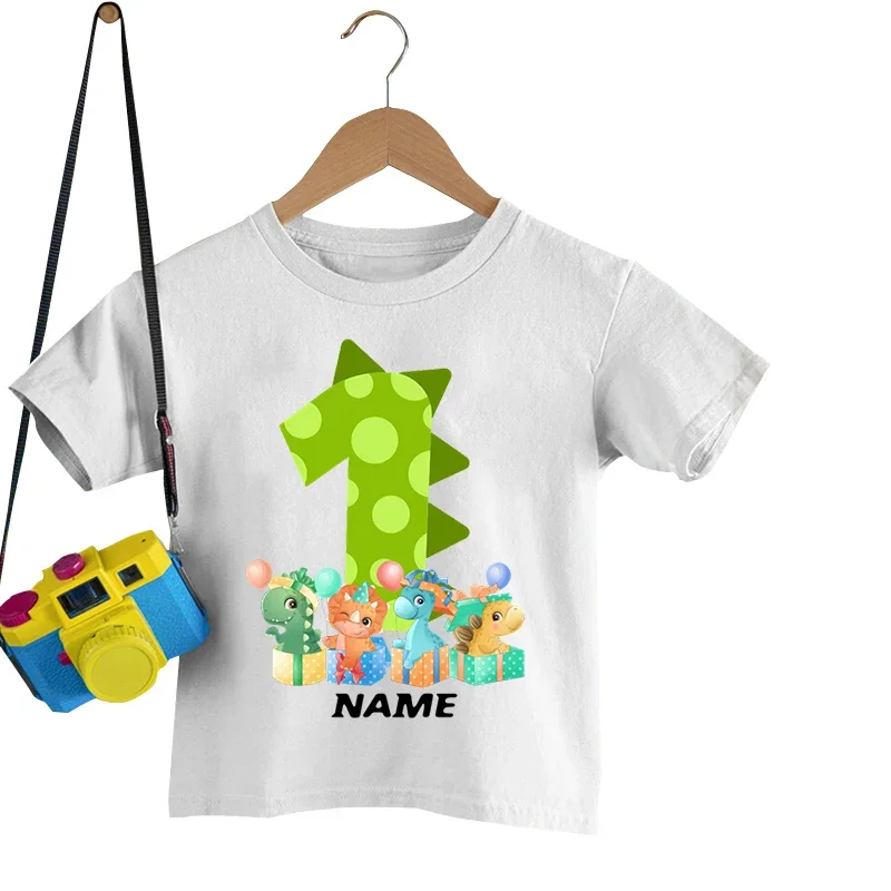 Vlastní T Košile Chlapci T Košile Dětské Tričko Narozeniny Vlastní T-košile Chlapec Oblečení, Letní Topy Dinosaur Hry Cartoon Děti Oblečení Obrázek 0