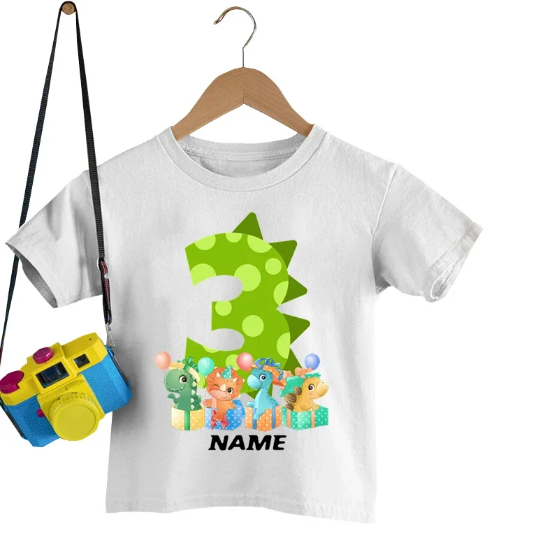Vlastní T Košile Chlapci T Košile Dětské Tričko Narozeniny Vlastní T-košile Chlapec Oblečení, Letní Topy Dinosaur Hry Cartoon Děti Oblečení Obrázek 2