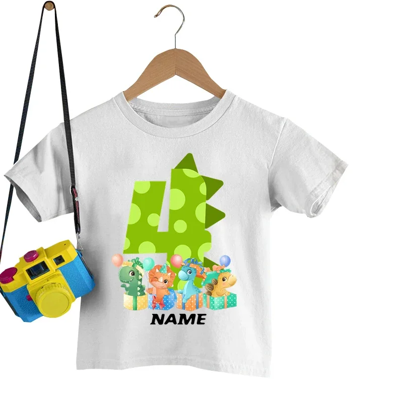 Vlastní T Košile Chlapci T Košile Dětské Tričko Narozeniny Vlastní T-košile Chlapec Oblečení, Letní Topy Dinosaur Hry Cartoon Děti Oblečení Obrázek 3
