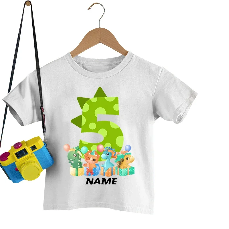 Vlastní T Košile Chlapci T Košile Dětské Tričko Narozeniny Vlastní T-košile Chlapec Oblečení, Letní Topy Dinosaur Hry Cartoon Děti Oblečení Obrázek 4