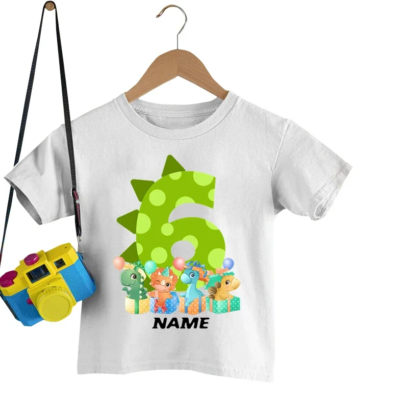 Vlastní T Košile Chlapci T Košile Dětské Tričko Narozeniny Vlastní T-košile Chlapec Oblečení, Letní Topy Dinosaur Hry Cartoon Děti Oblečení Obrázek 5